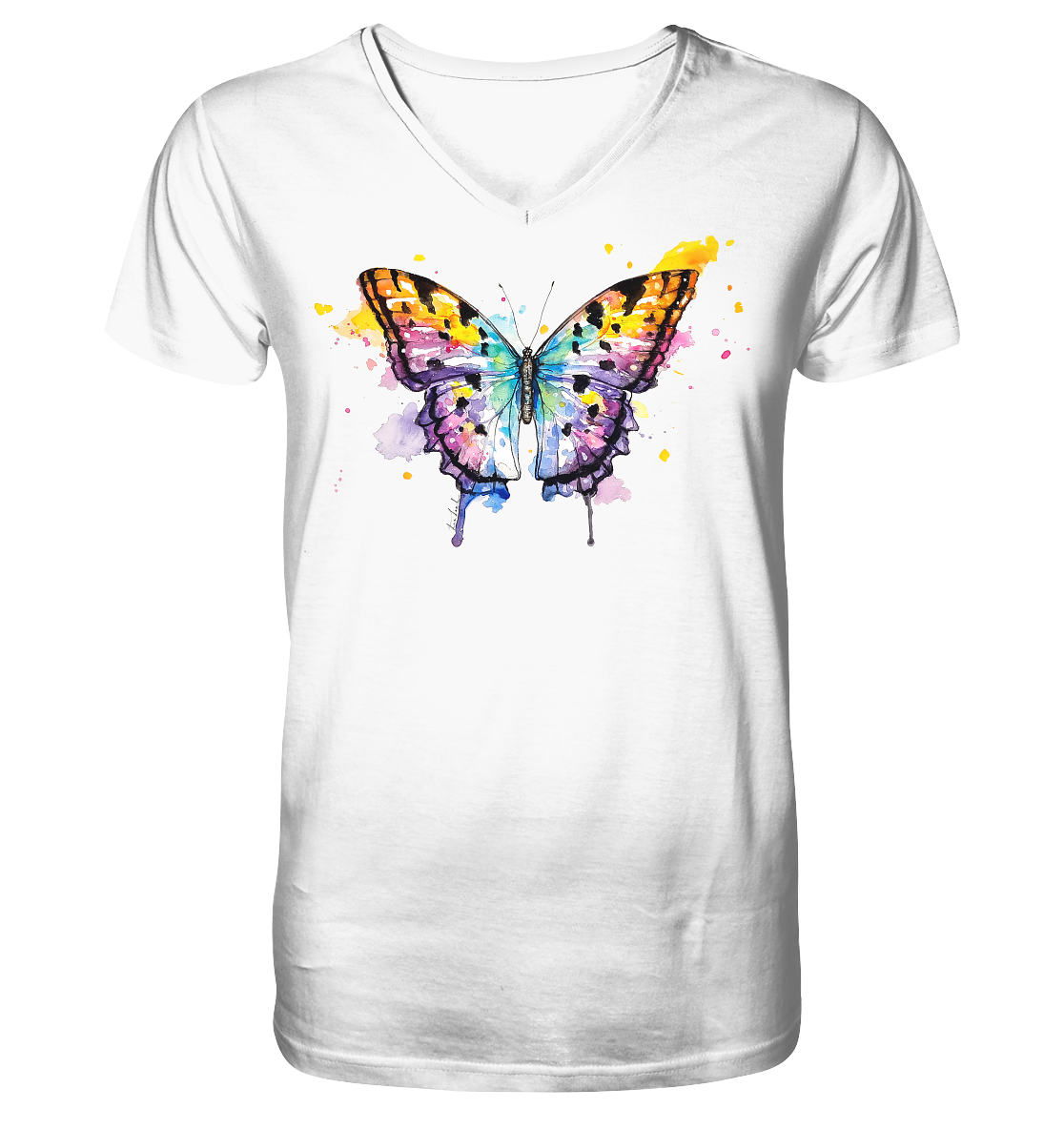 Bunter Schmetterling - Mens Organic V-Neck Shirt