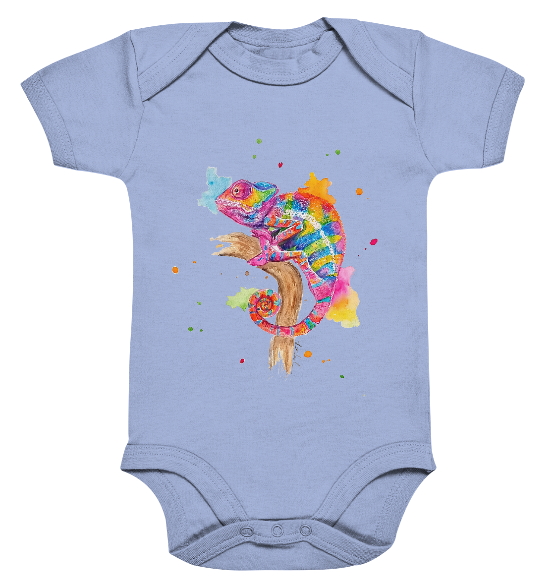 Buntes Chamäleon - Organic Baby Bodysuite