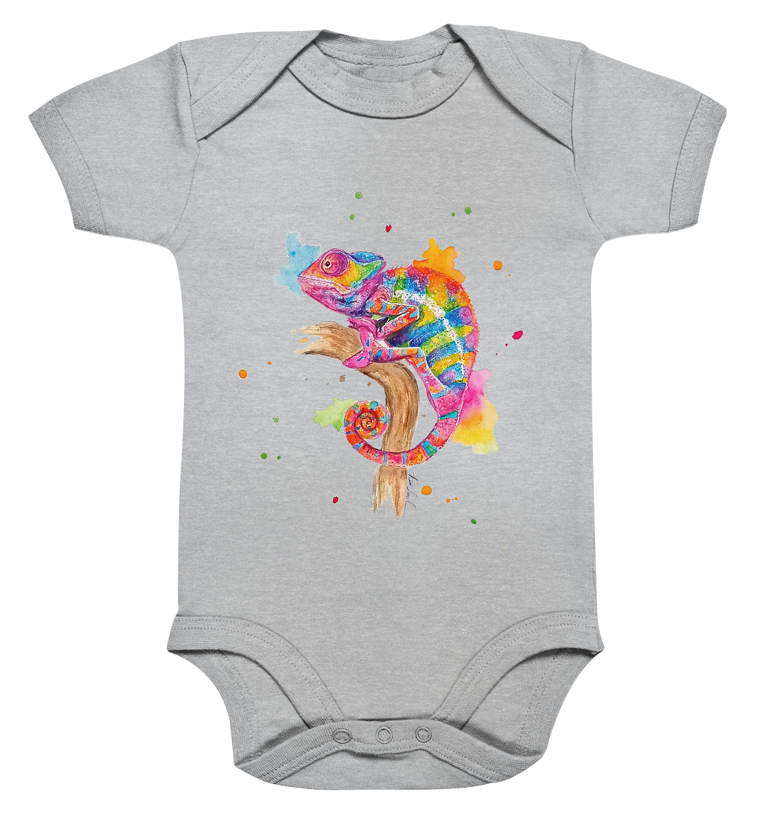 Buntes Chamäleon - Organic Baby Bodysuite