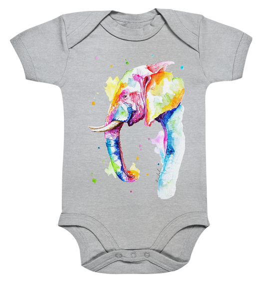 Bunter Elefant - Organic Baby Bodysuite