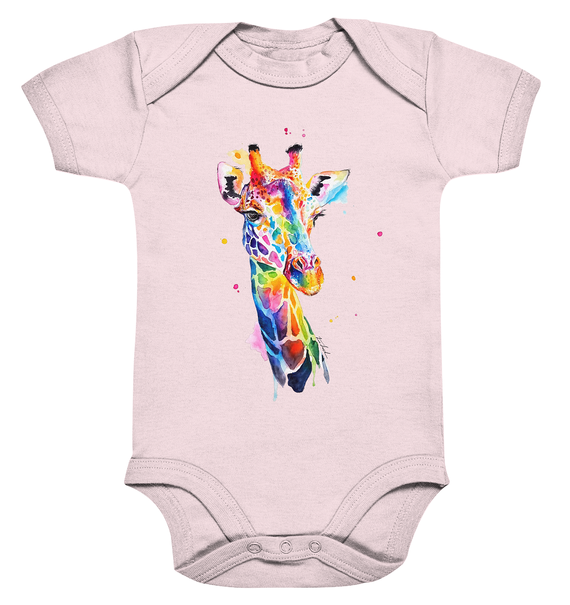 Motiv farbenfrohe Giraffe - Organic Baby Bodysuite
