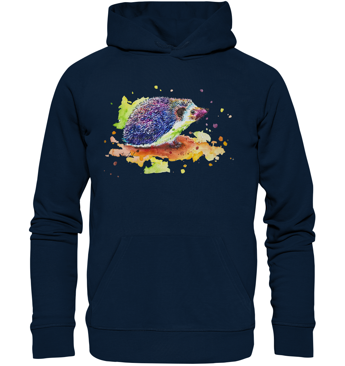 Motiv farbenfroher Igel - Organic Basic Hoodie