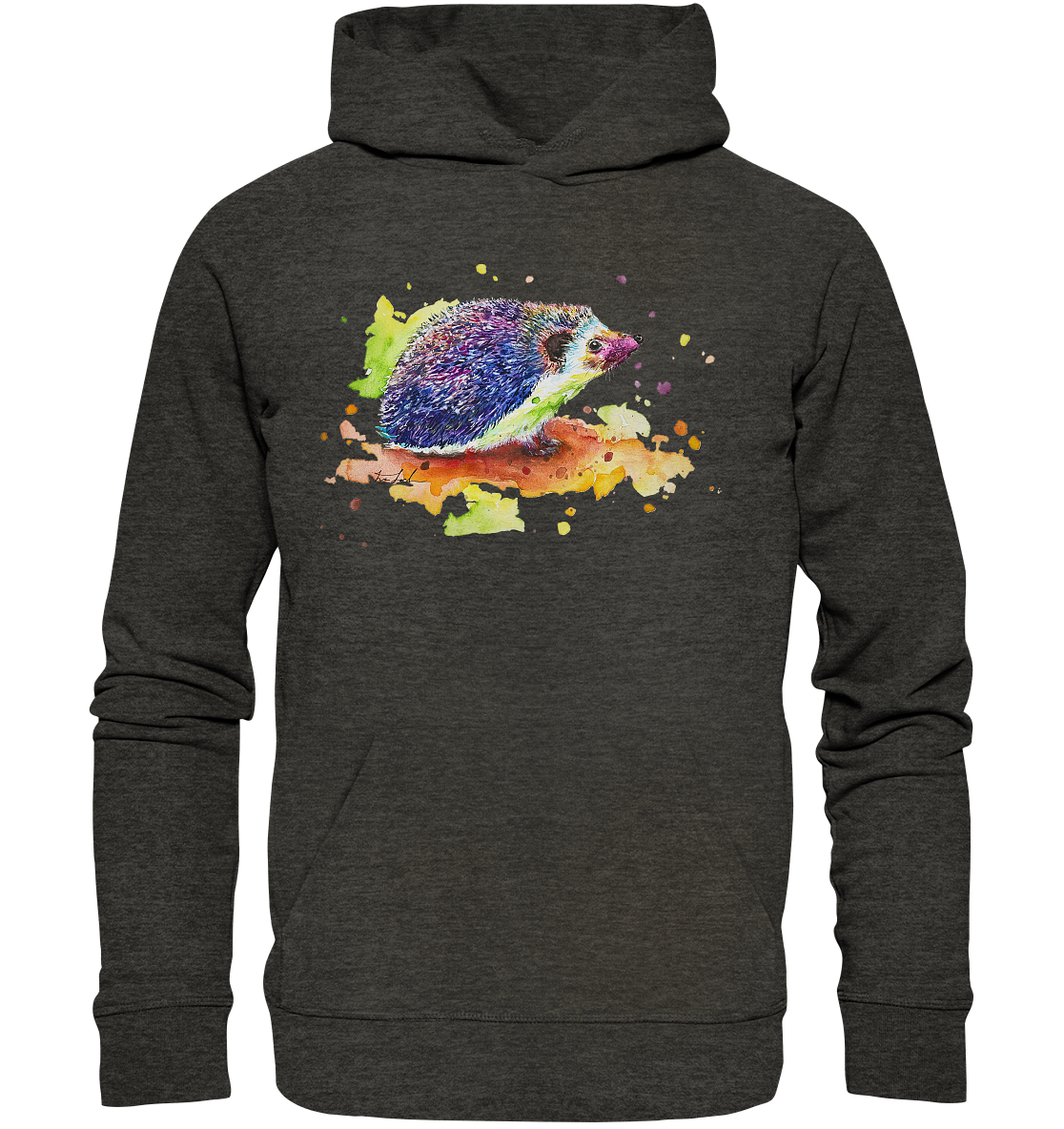 Motiv farbenfroher Igel - Organic Basic Hoodie