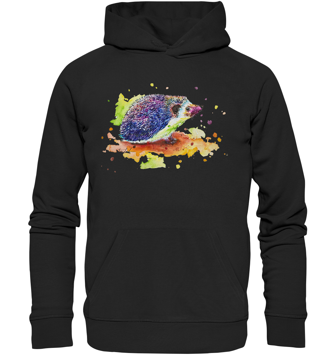 Motiv farbenfroher Igel - Organic Basic Hoodie