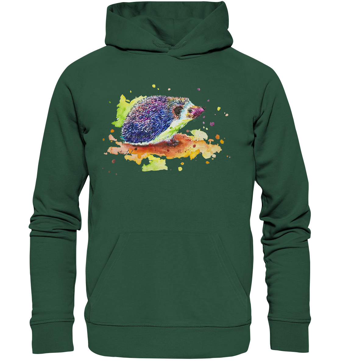 Motiv farbenfroher Igel - Organic Basic Hoodie