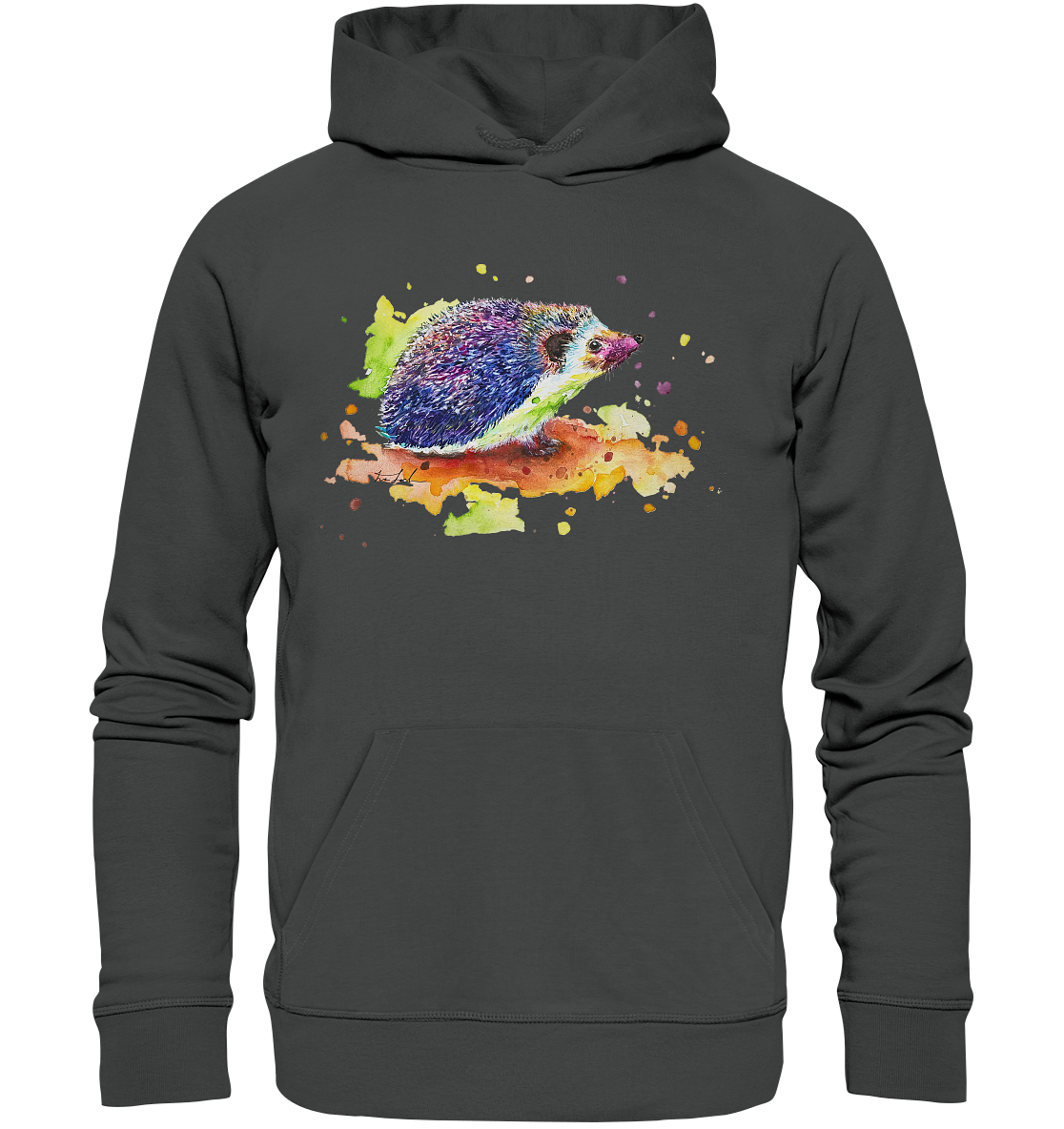 Motiv farbenfroher Igel - Organic Basic Hoodie