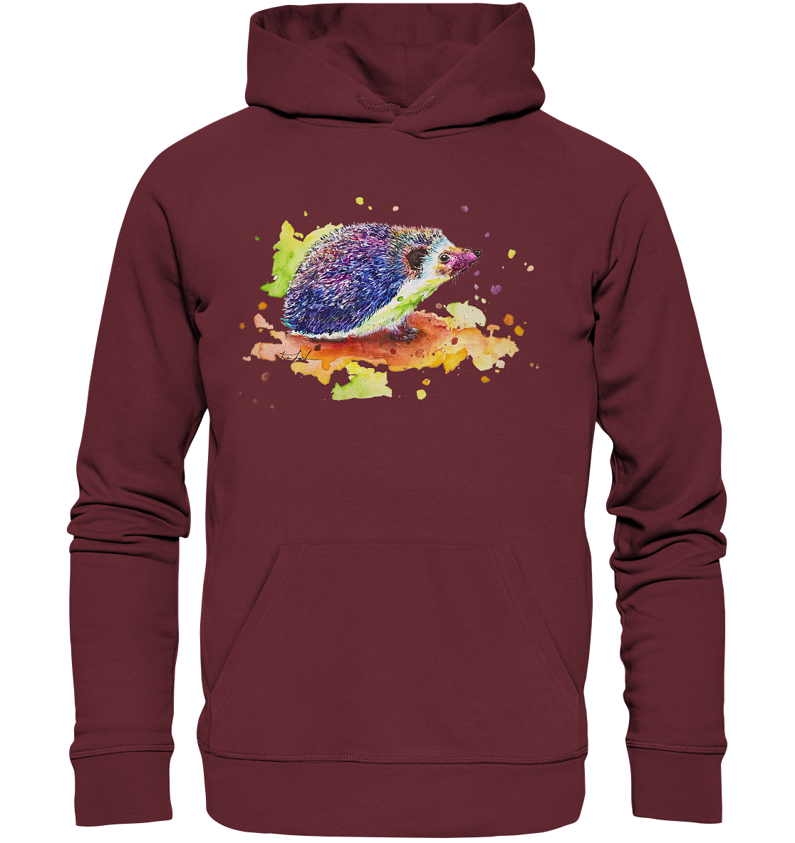 Motiv farbenfroher Igel - Organic Basic Hoodie