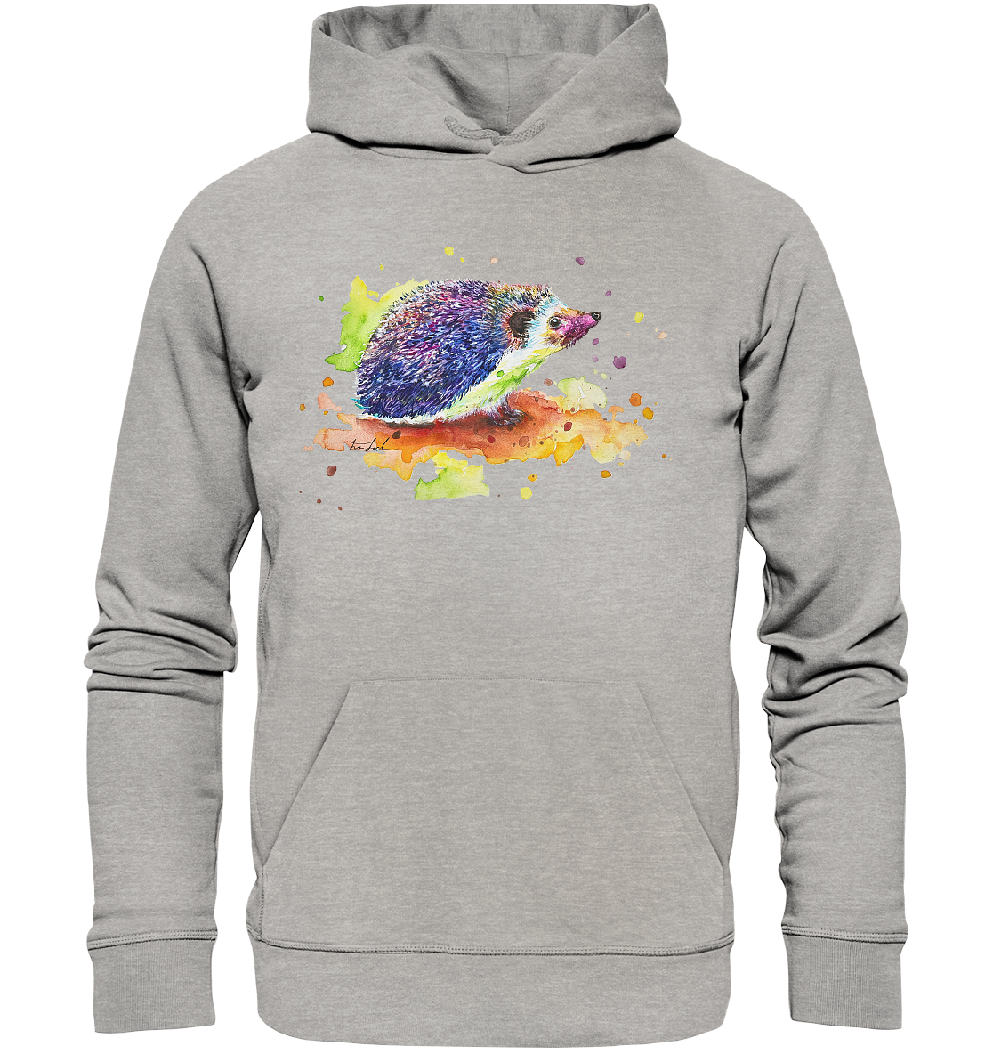 Motiv farbenfroher Igel - Organic Basic Hoodie