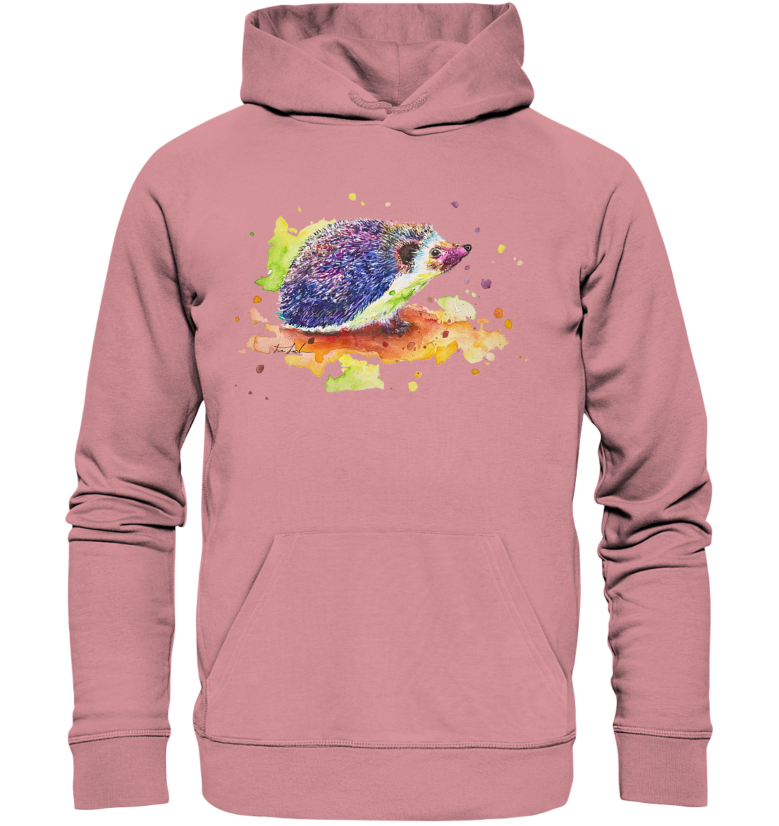 Motiv farbenfroher Igel - Organic Basic Hoodie