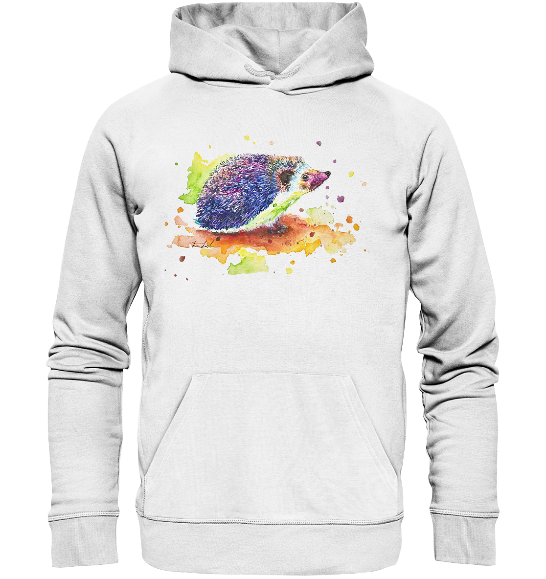 Motiv farbenfroher Igel - Organic Basic Hoodie