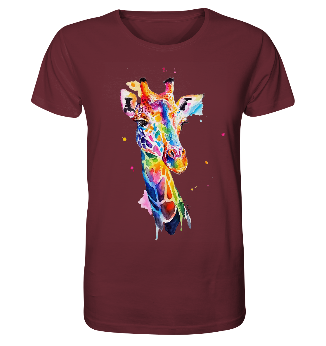 Motiv farbenfrohe Giraffe - Organic Basic Shirt