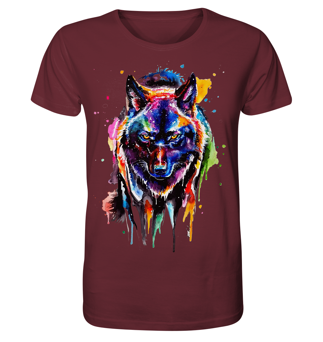 Bunter schwarzer Wolf - Organic Basic Shirt