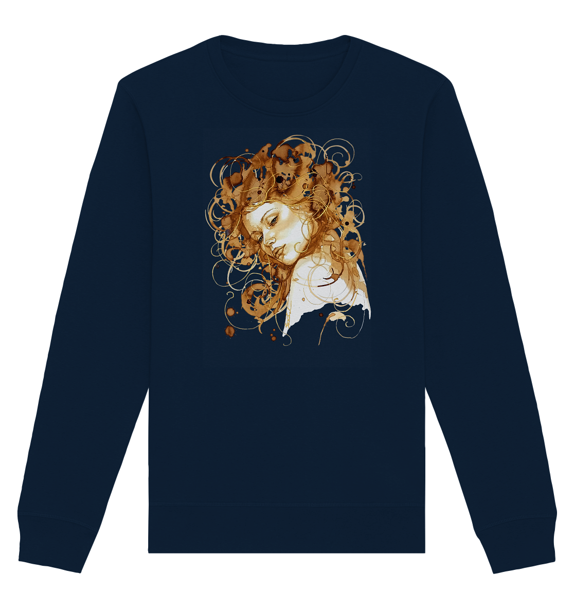 Kaffeemotiv Portrait mit goldenen Haaren - Organic Basic Unisex Sweatshirt