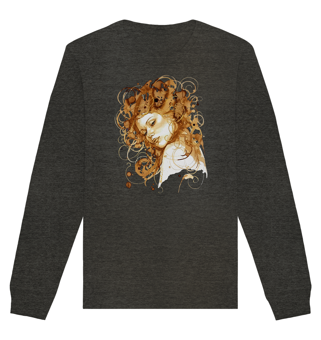 Kaffeemotiv Portrait mit goldenen Haaren - Organic Basic Unisex Sweatshirt