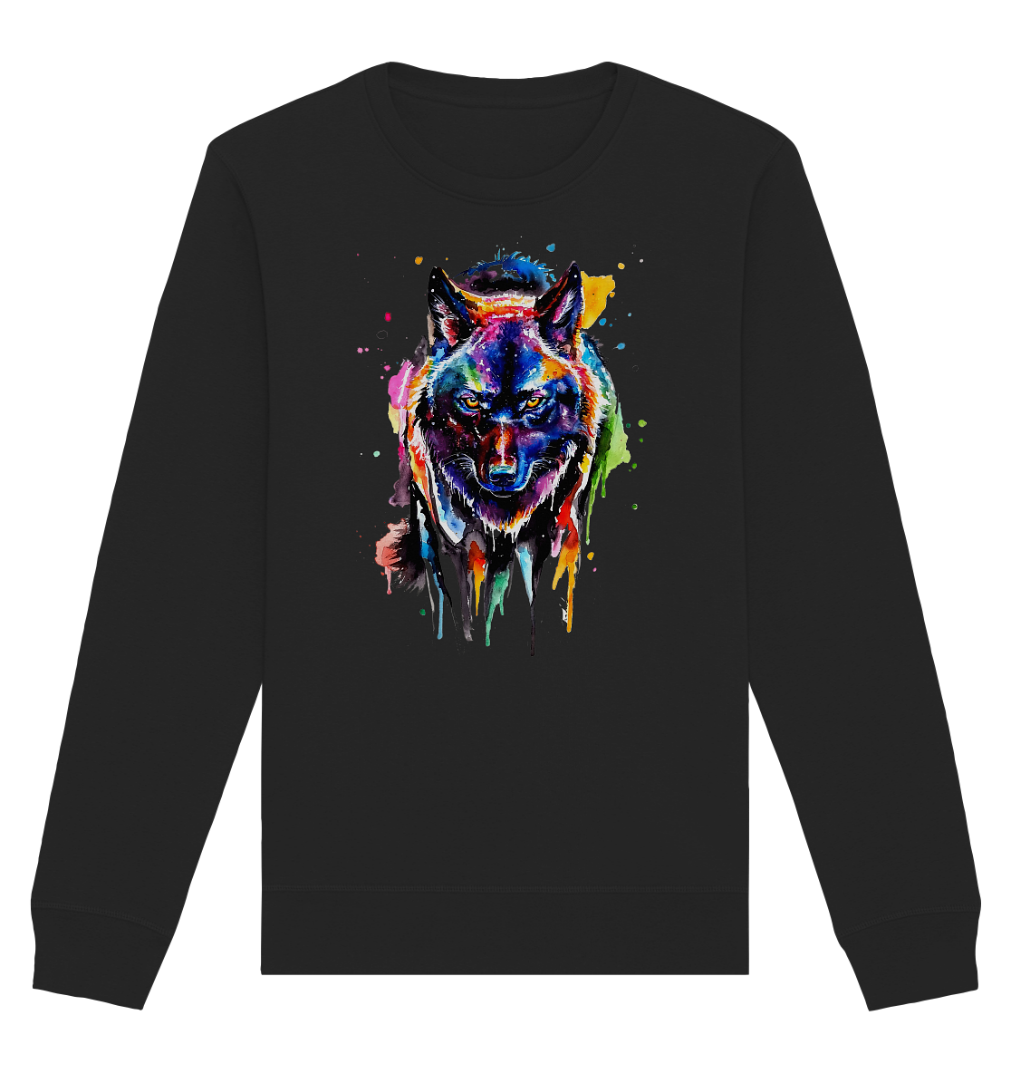 Bunter schwarzer Wolf - Organic Basic Unisex Sweatshirt