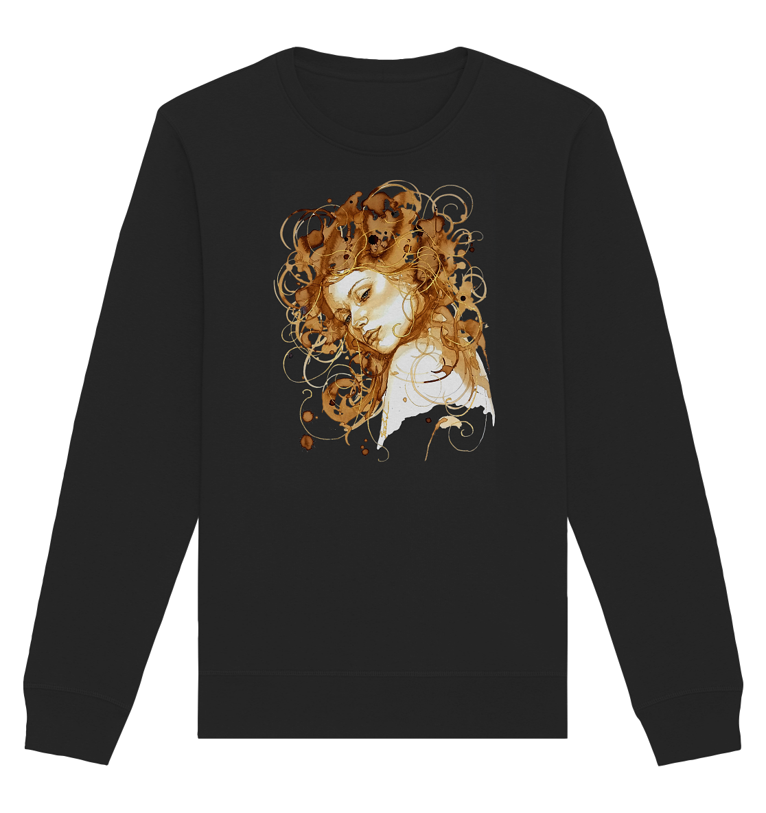 Kaffeemotiv Portrait mit goldenen Haaren - Organic Basic Unisex Sweatshirt