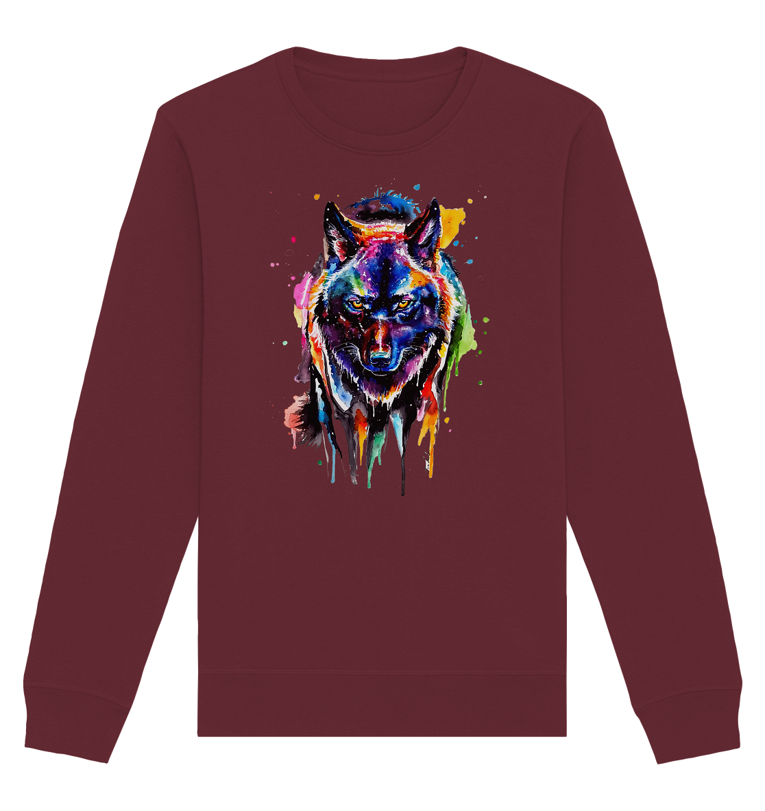 Bunter schwarzer Wolf - Organic Basic Unisex Sweatshirt