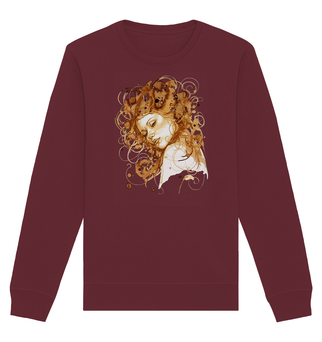Kaffeemotiv Portrait mit goldenen Haaren - Organic Basic Unisex Sweatshirt