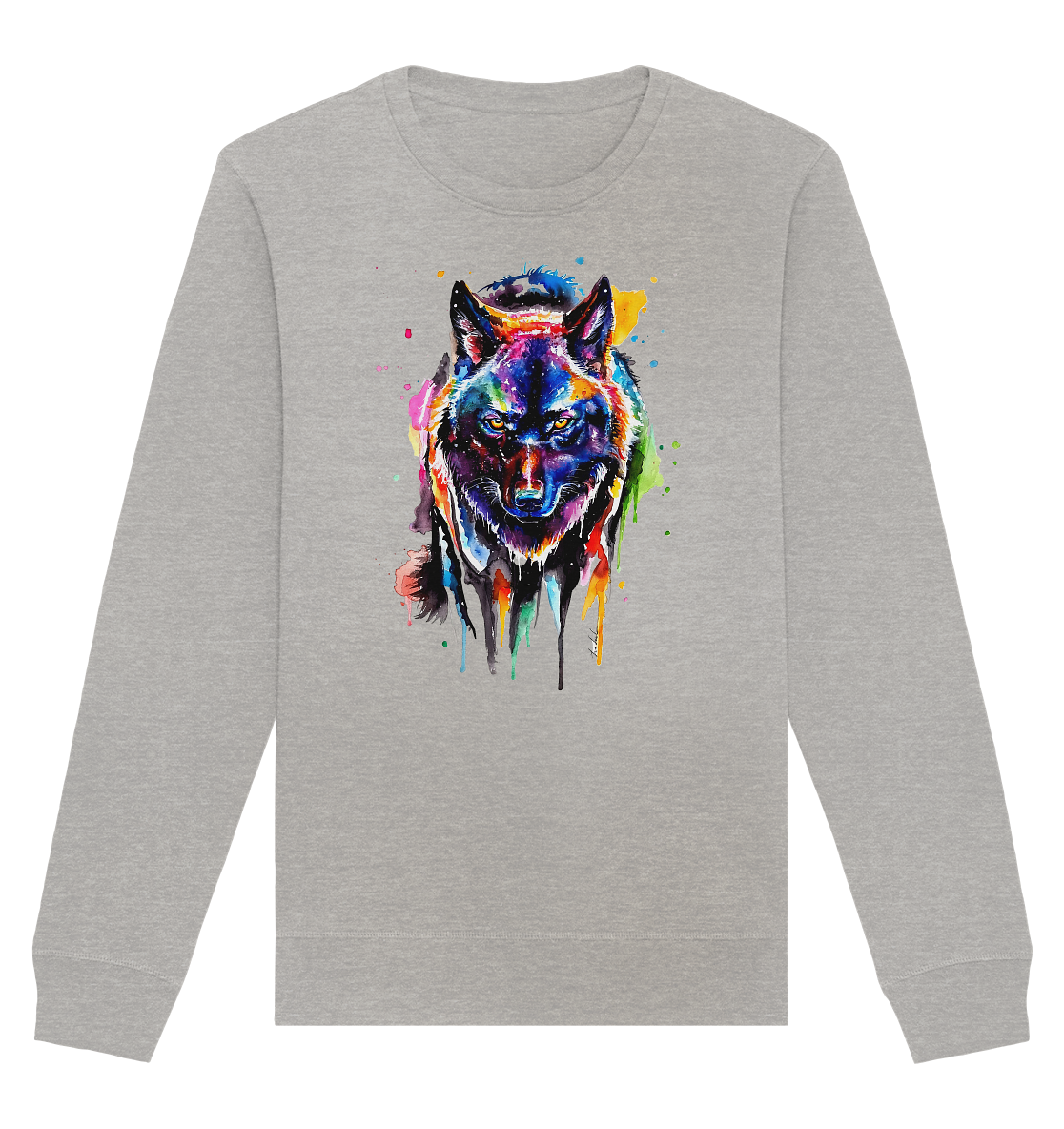 Bunter schwarzer Wolf - Organic Basic Unisex Sweatshirt