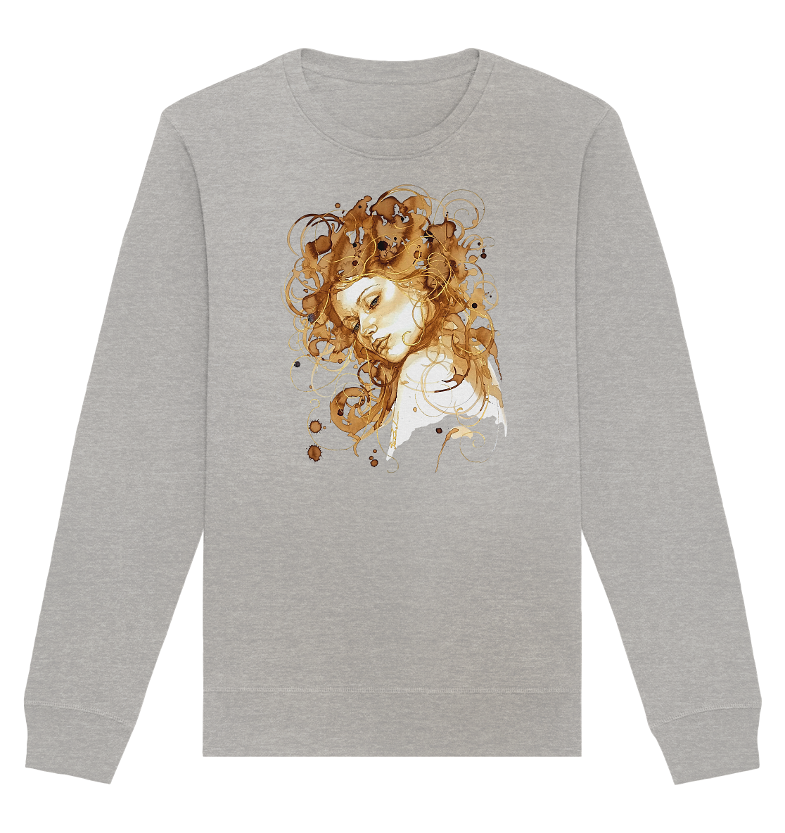 Kaffeemotiv Portrait mit goldenen Haaren - Organic Basic Unisex Sweatshirt