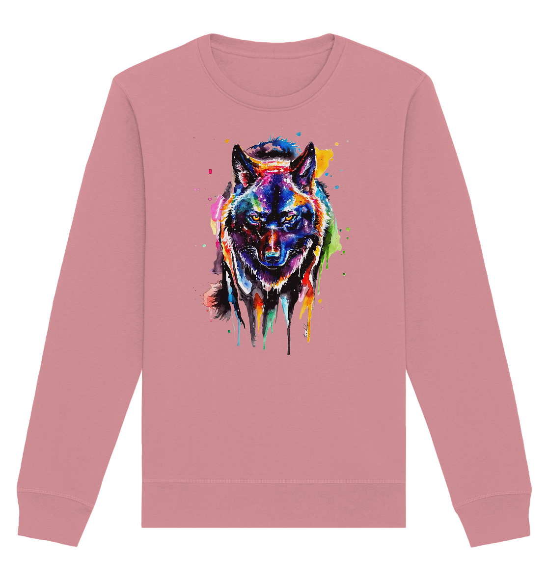 Bunter schwarzer Wolf - Organic Basic Unisex Sweatshirt