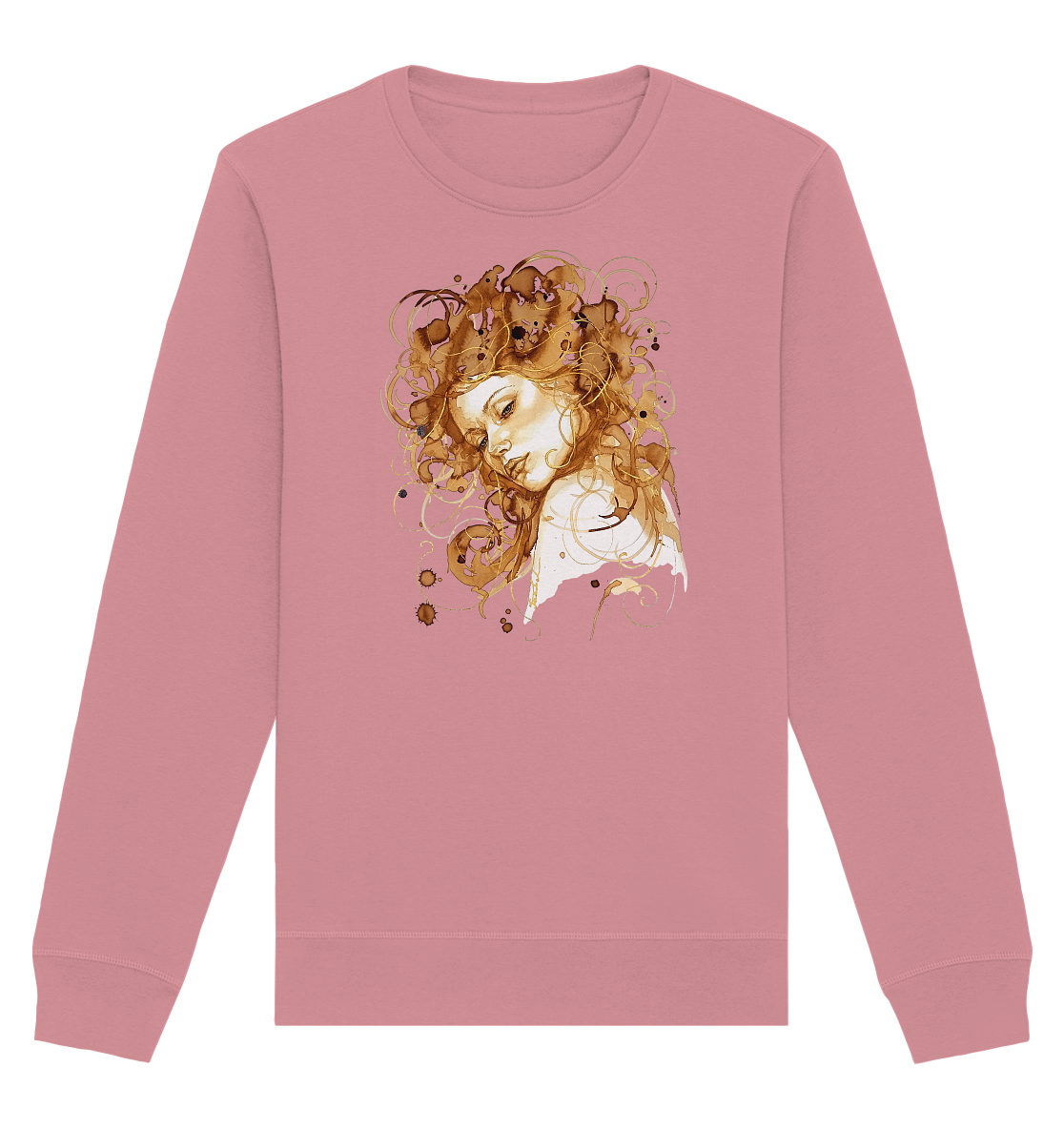 Kaffeemotiv Portrait mit goldenen Haaren - Organic Basic Unisex Sweatshirt
