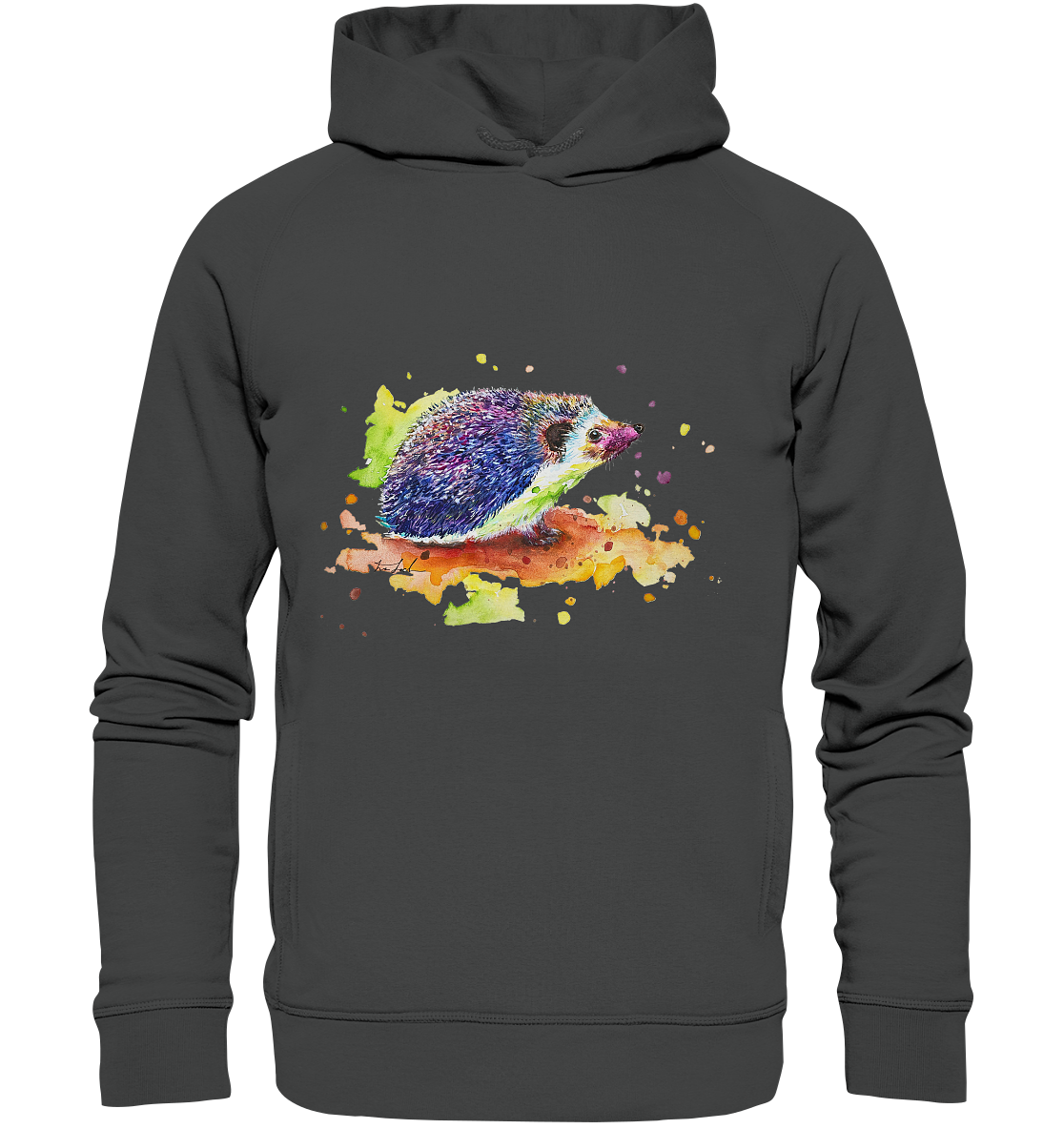 Motiv farbenfroher Igel - Organic Fashion Hoodie