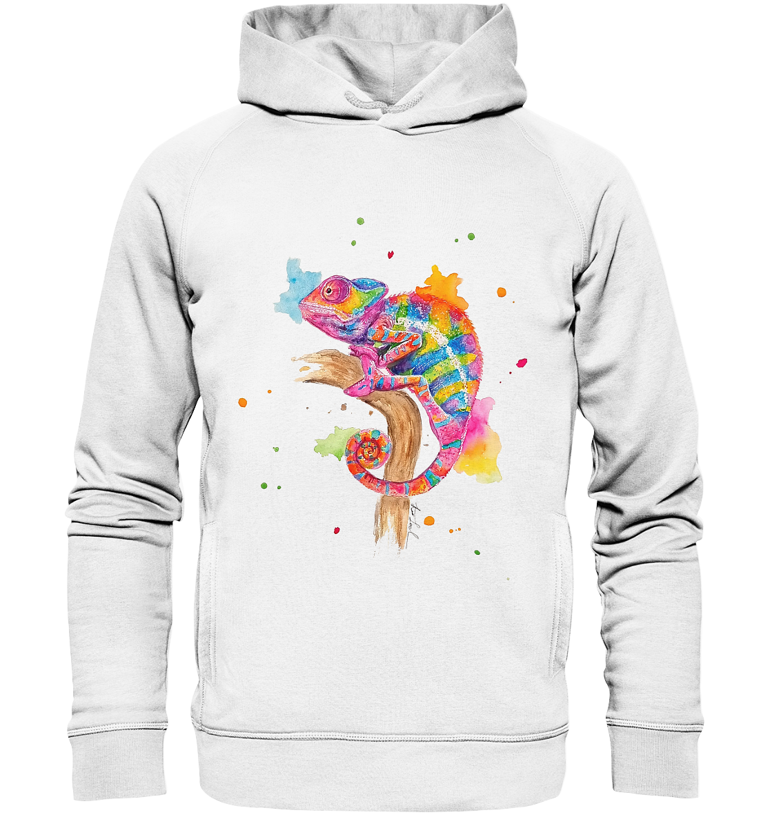 Buntes Chamäleon - Organic Fashion Hoodie
