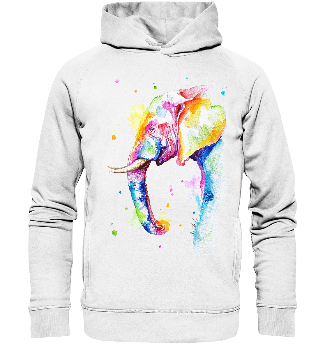 Bunter Elefant - Organic Fashion Hoodie