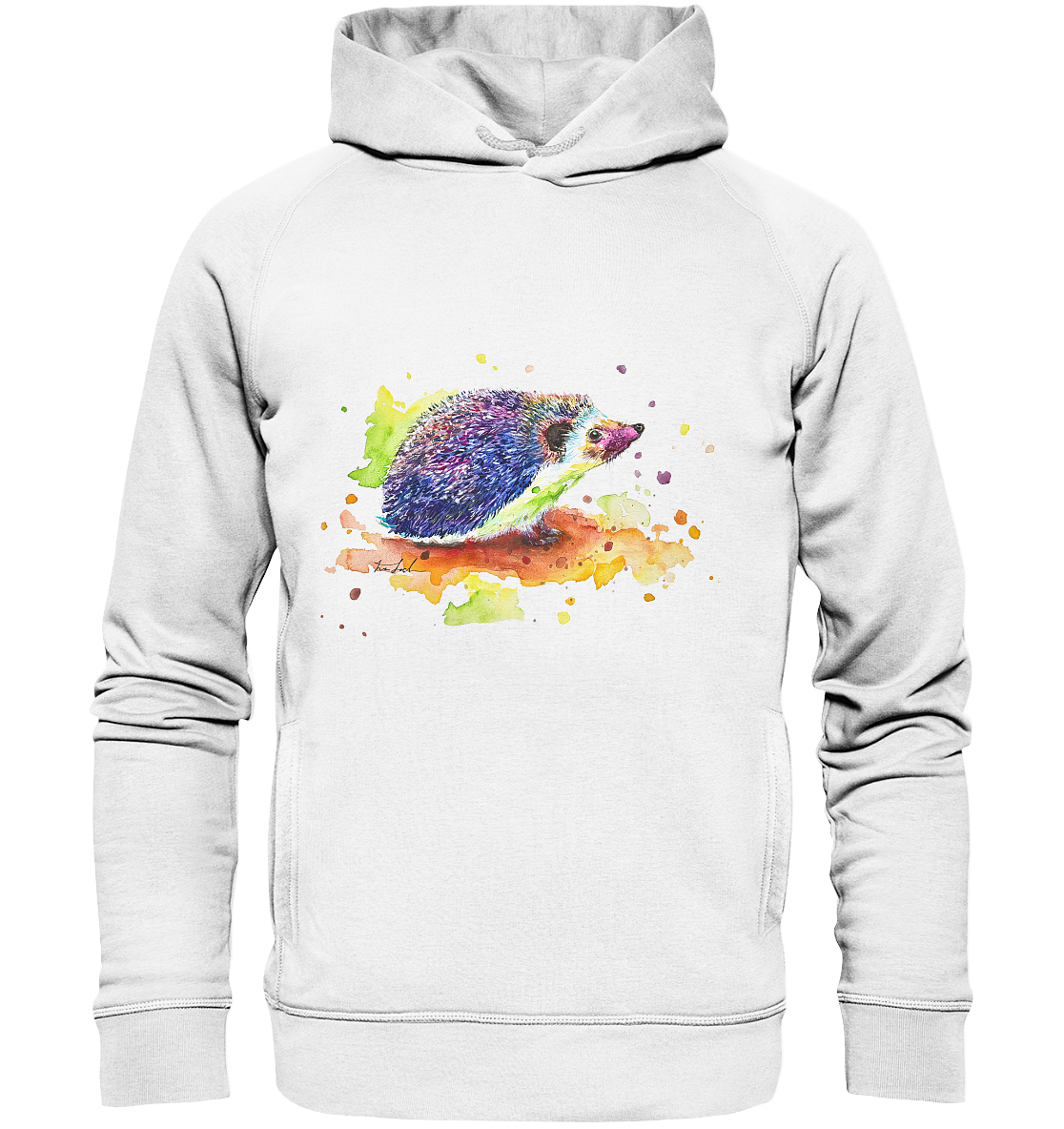 Motiv farbenfroher Igel - Organic Fashion Hoodie