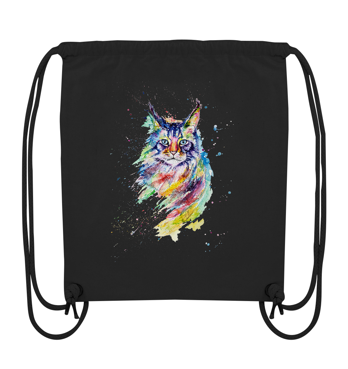 Bunte Katze - Organic Gym-Bag