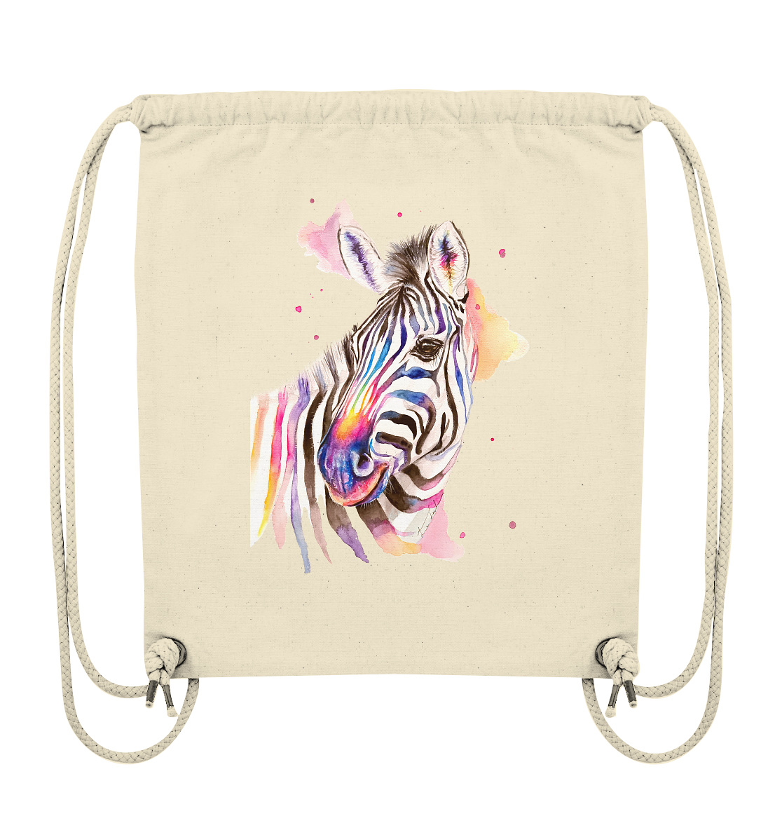 Buntes Zebra - Organic Gym-Bag
