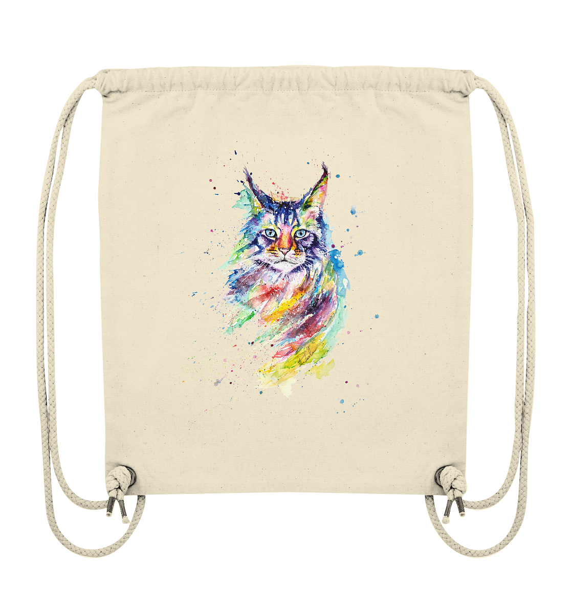 Bunte Katze - Organic Gym-Bag