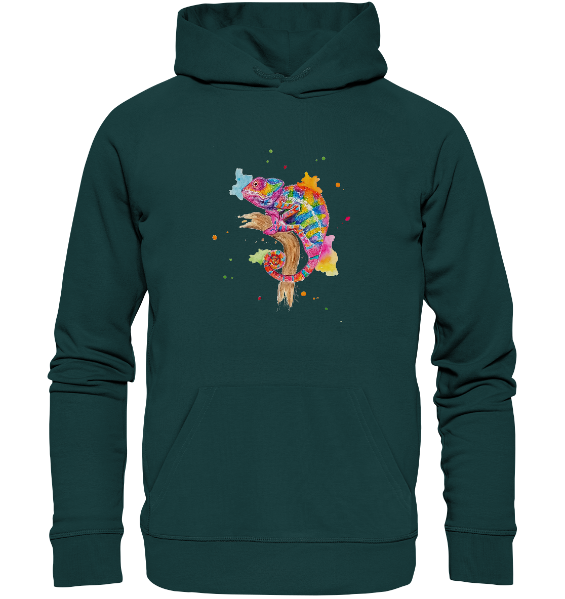 Buntes Chamäleon - Organic Hoodie