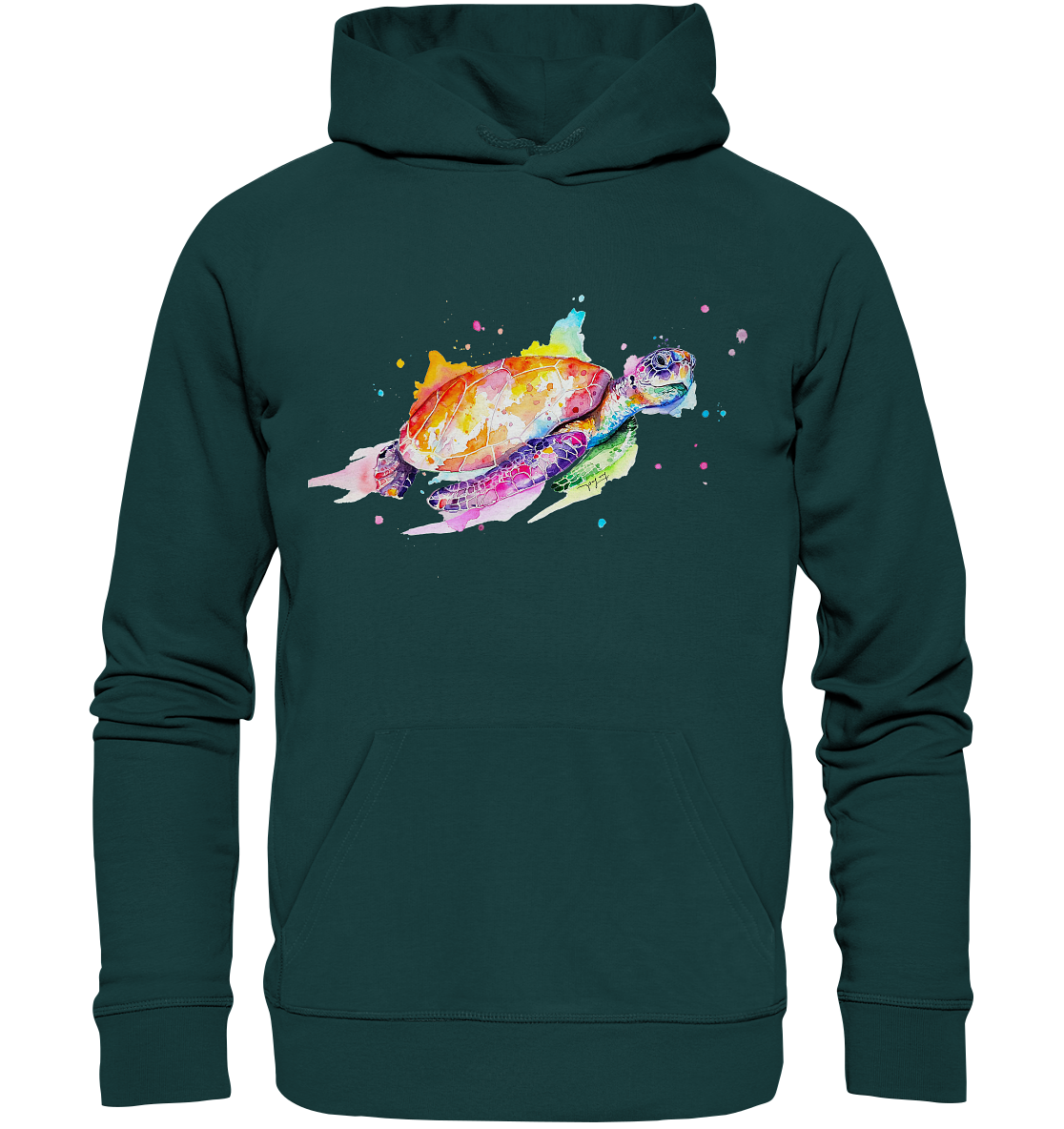 Bunte Meeresschildkröte - Organic Hoodie