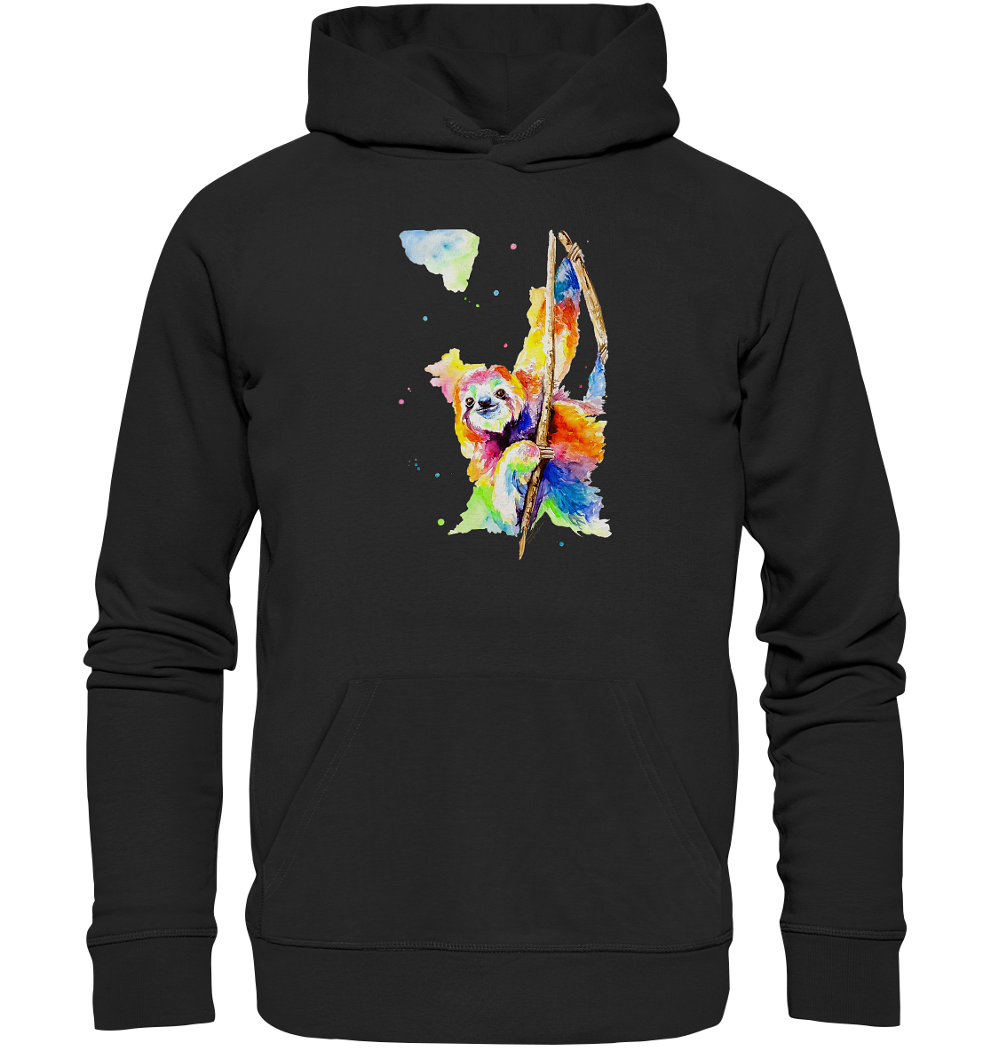 Buntes Faultier - Organic Hoodie