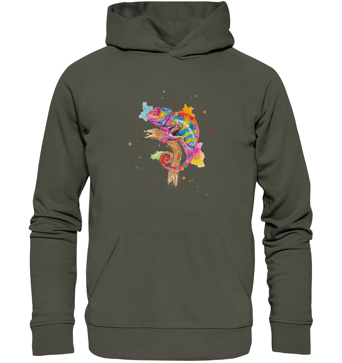 Buntes Chamäleon - Organic Hoodie