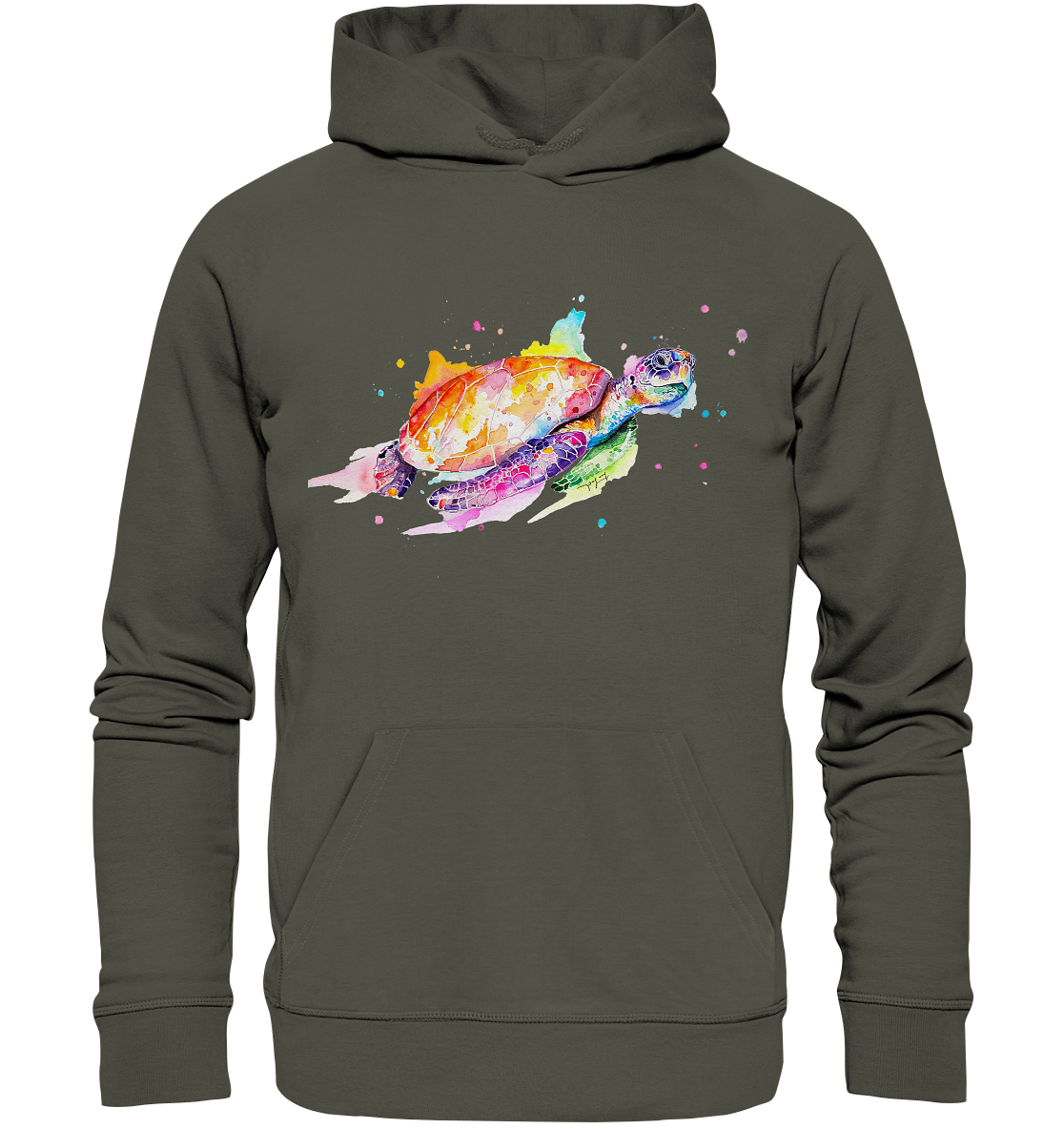 Bunte Meeresschildkröte - Organic Hoodie