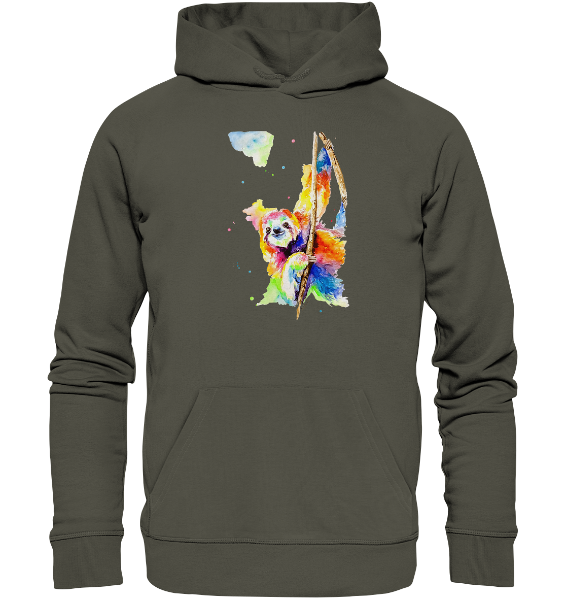 Buntes Faultier - Organic Hoodie