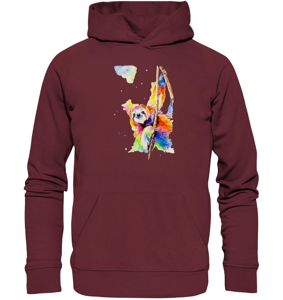 Buntes Faultier - Organic Hoodie