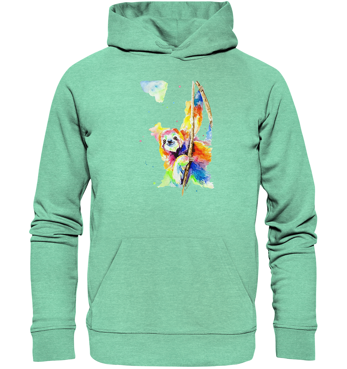 Buntes Faultier - Organic Hoodie