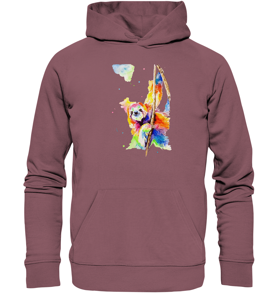 Buntes Faultier - Organic Hoodie