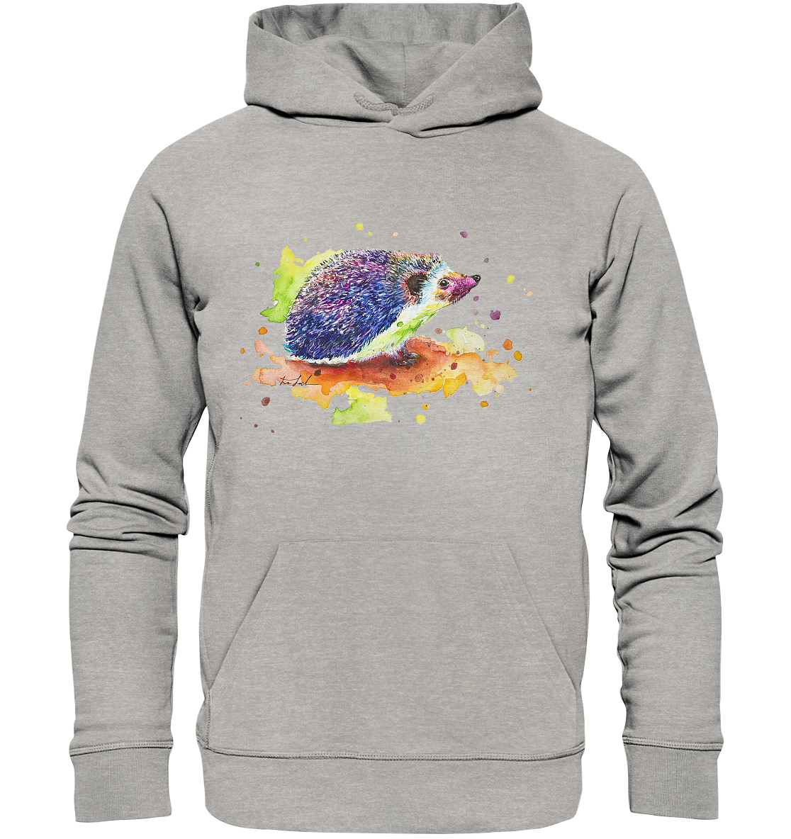 Motiv farbenfroher Igel - Organic Hoodie