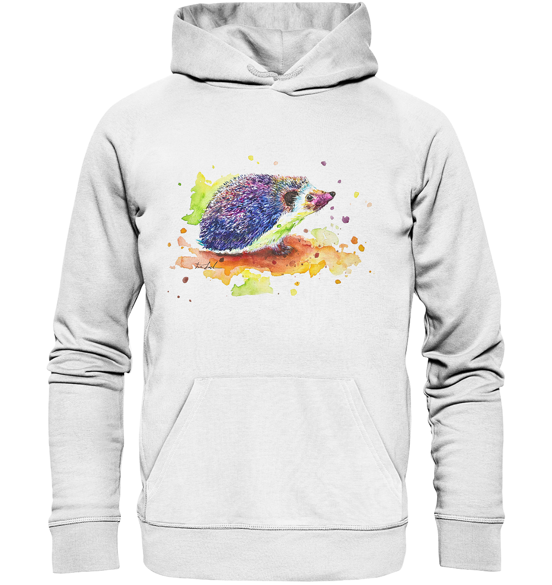 Motiv farbenfroher Igel - Organic Hoodie