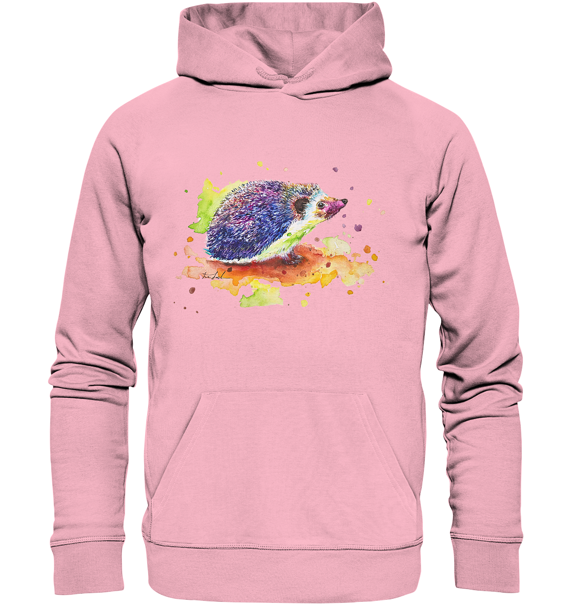 Motiv farbenfroher Igel - Organic Hoodie