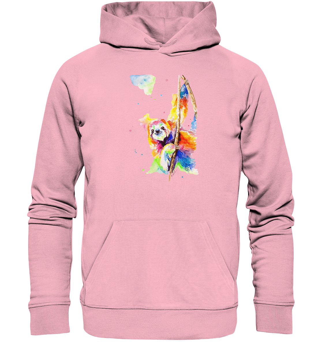 Buntes Faultier - Organic Hoodie