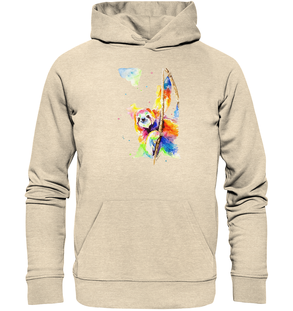 Buntes Faultier - Organic Hoodie