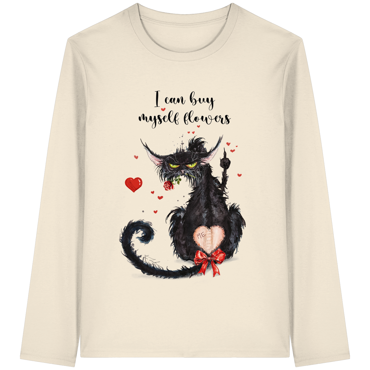 Feministische Valentins - F**U-Cat - Organic Longsleeve T-Shirt
