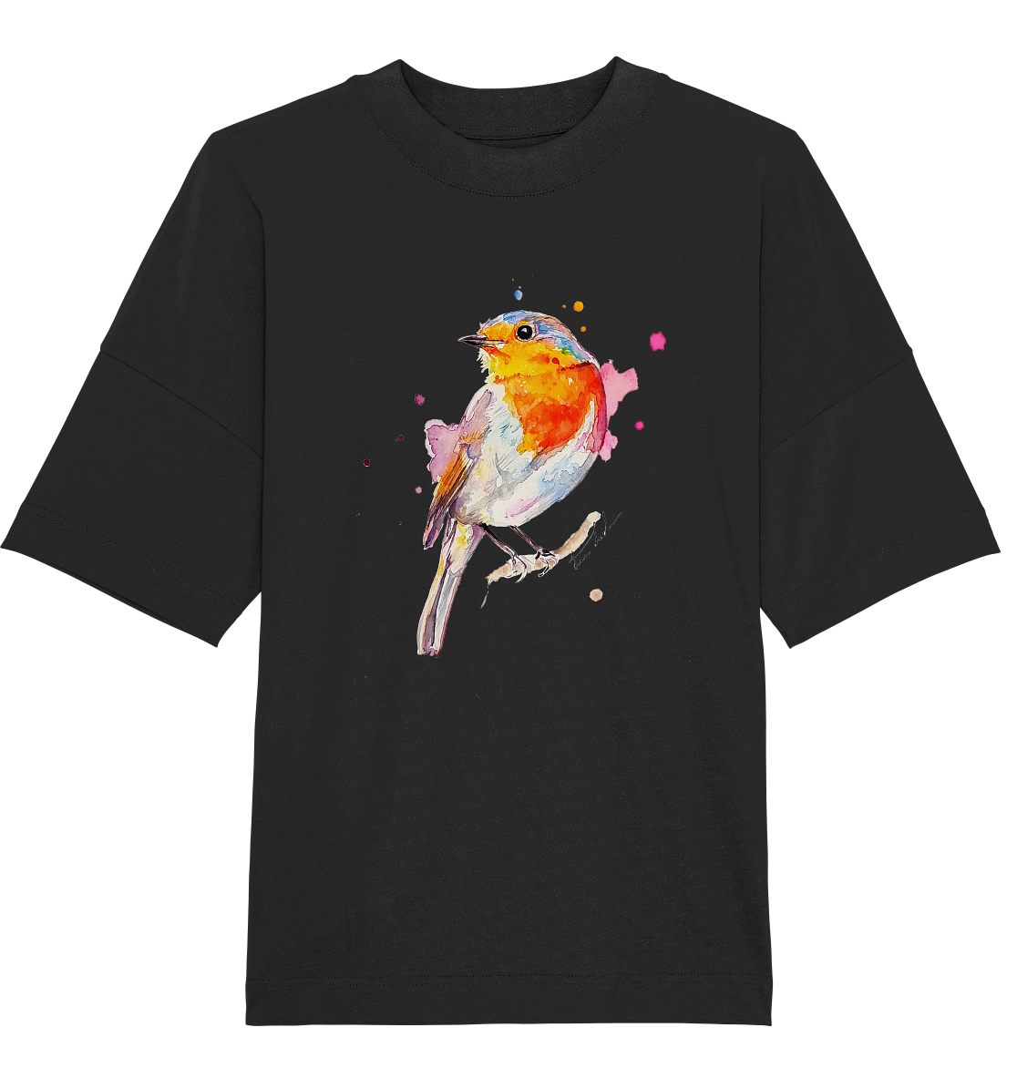Buntes Rotkehlchen - Organic Oversize Shirt