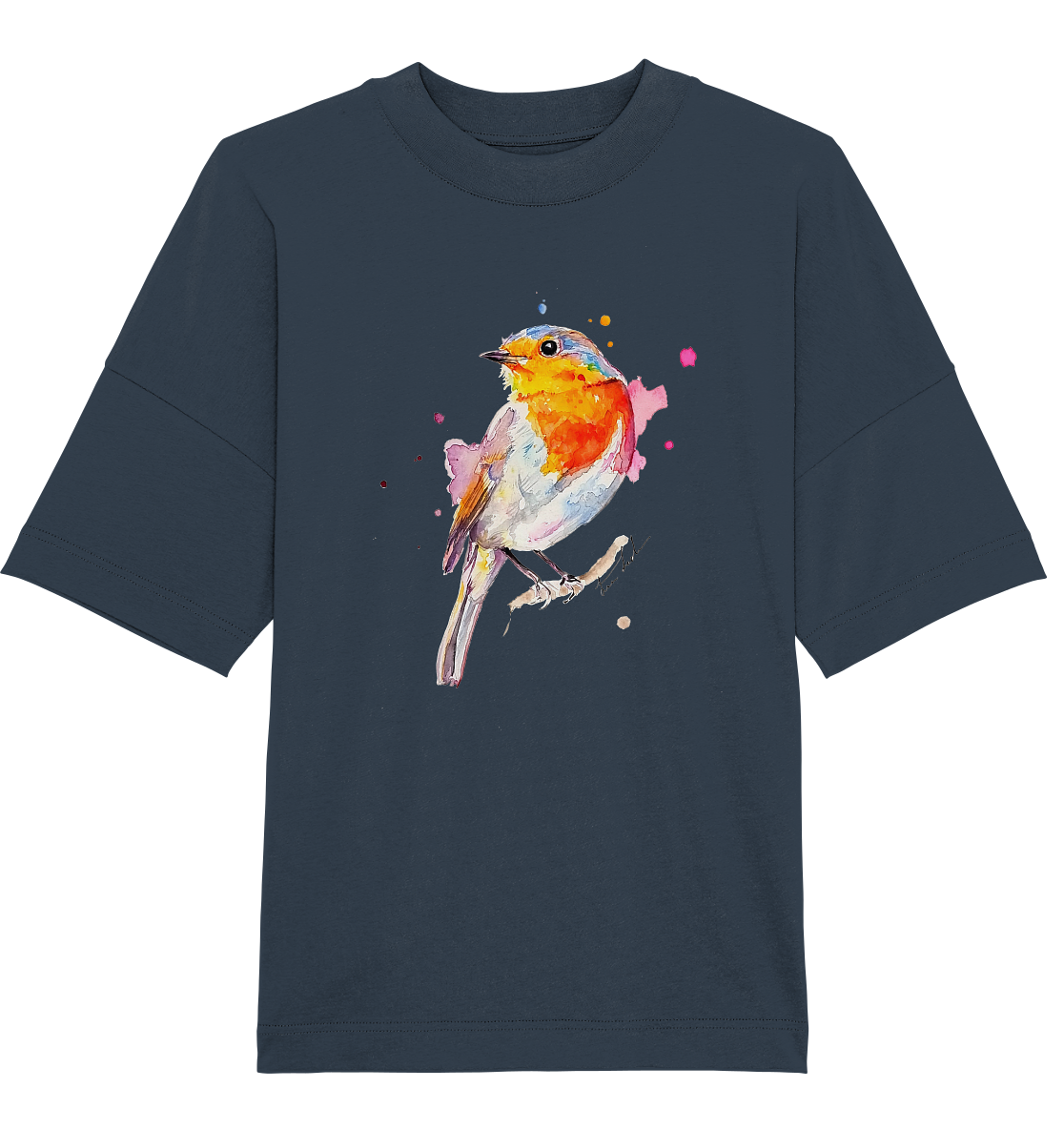 Buntes Rotkehlchen - Organic Oversize Shirt
